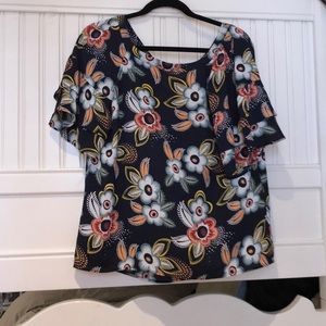 Floral Shoet Sleeve Blouse